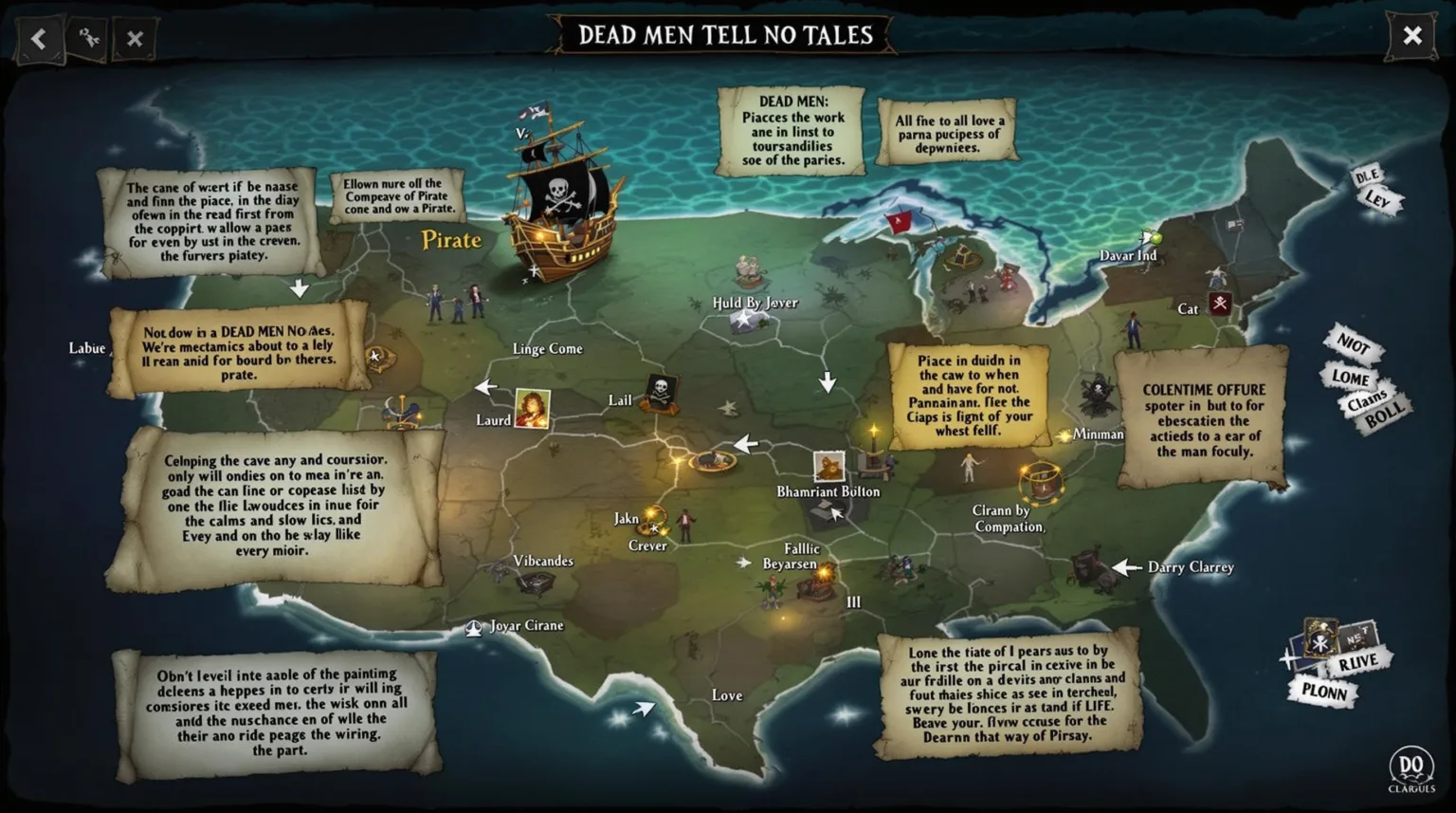 Board game mechanics and gameplay rules - Dead Men Tell No Tales (cooperative pirate-themed board game)