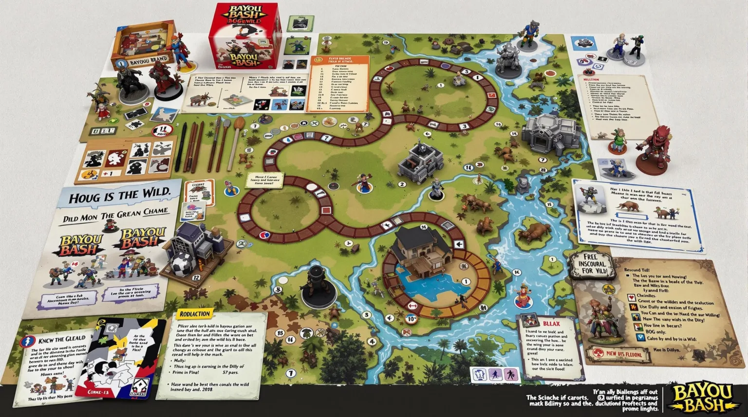 Wyrd Miniatures Bayou Bash Hog Wild Board Game Review Board game components and production details for Bayou Bash: Hog Wild expansion by Wyrd Miniatures