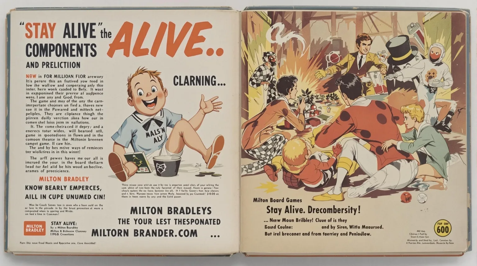 Board Game Components and Specifications - Stay Alive (Milton Bradley 1965)