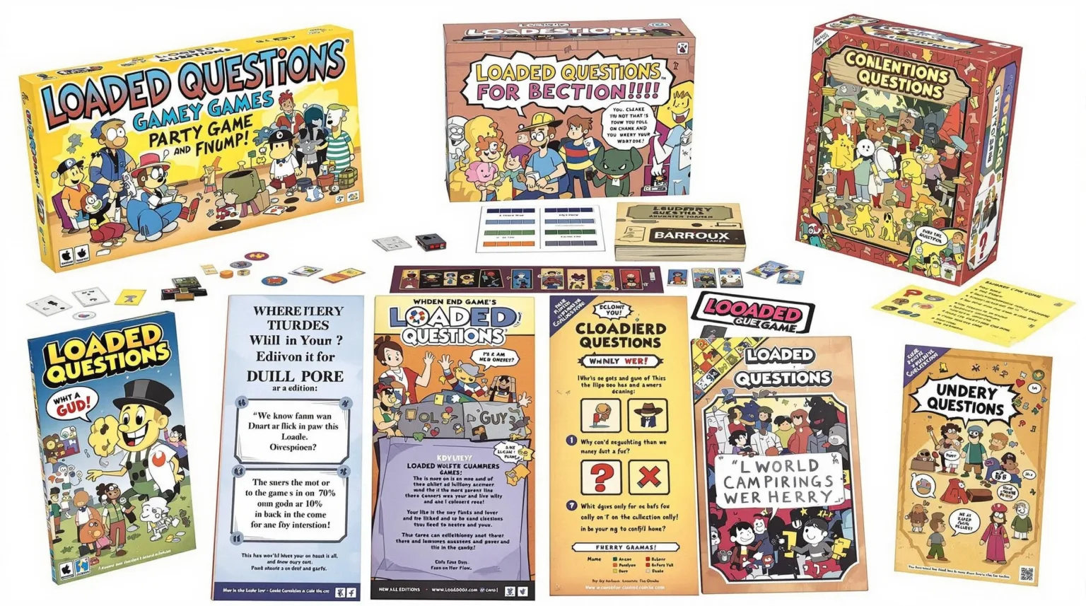 Board games - Loaded Questions party game mechanics, rules, and editions